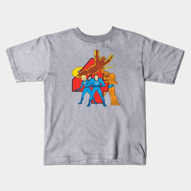 Fantastic Four Kids T-Shirt by Chewbaccadoll